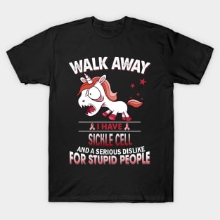 funny sickle cell grumpy unicorn warrior T-Shirt